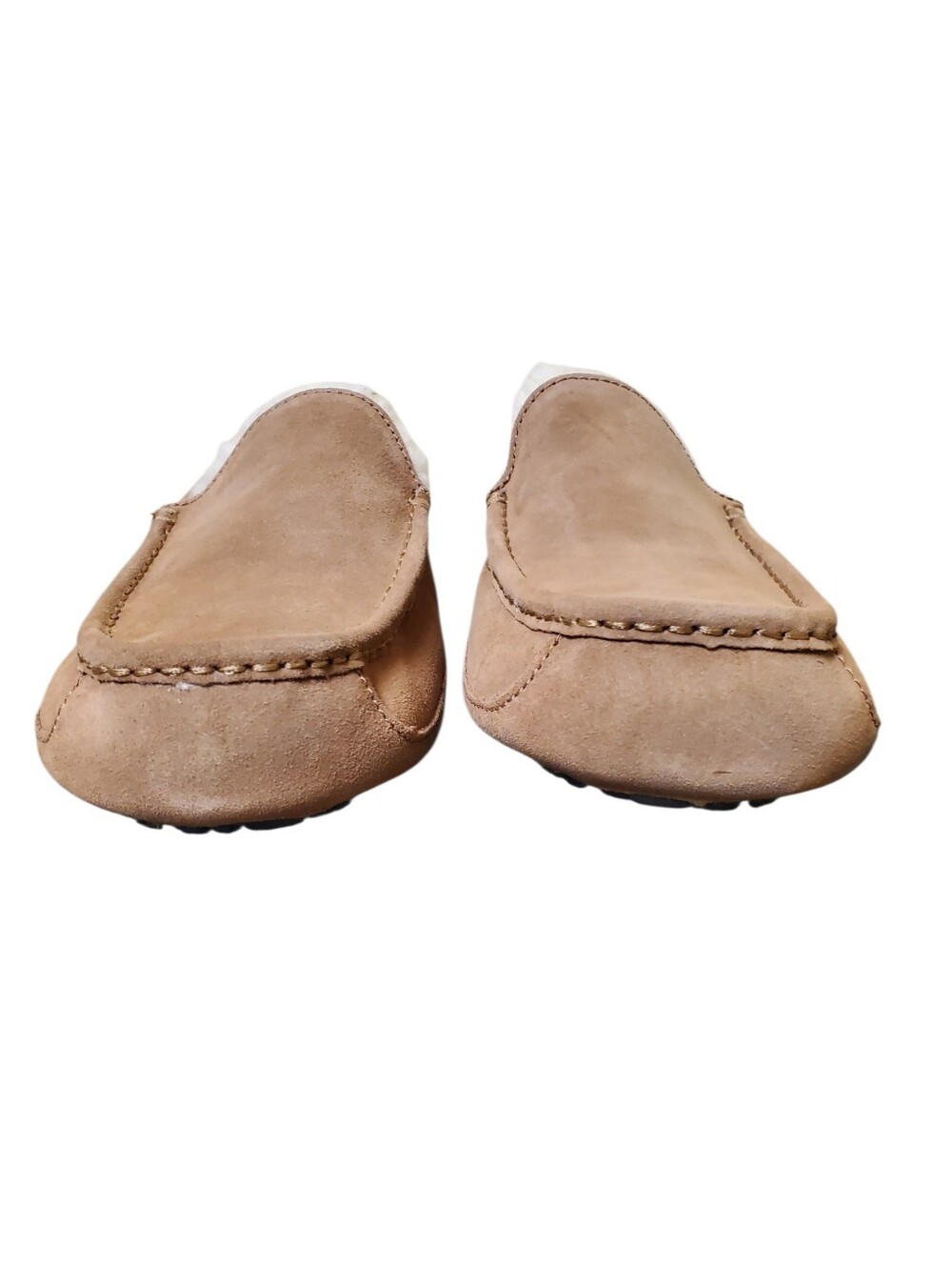 UGG Ascot Chestnut Full Grain Suede Upcycled Wool Lining Slippers New Men's 9 - Picture 2 of 9